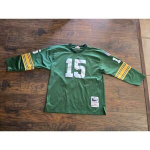 Green Bay Packers Mitchell & Ness Green Throwback Bart Starr Jersey Men 2XL XXL